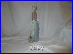 Lladro Woman with Umbrella and Dog Figurine # 4761