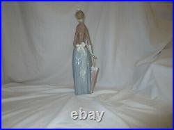 Lladro Woman with Umbrella and Dog Figurine # 4761