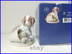 Lladro dog flowers It Wasnt Me with box