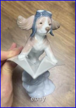 Lladro dog pilot airplane Elegant Graceful Formal Luxury Spain Figurine Japan