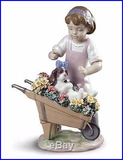 Lladro girl with dog 01009133 LET'S GO FOR A RIDE 9133 Brand New in Box