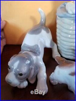 Lladro retired figurines Spanish Porcelain Dogs 4 PeicesAnd 1 B&G denmark dog