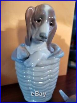 Lladro retired figurines Spanish Porcelain Dogs 4 PeicesAnd 1 B&G denmark dog