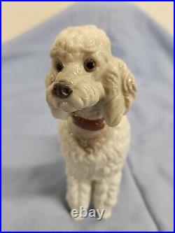 LladroPoodle Standing Dog Porcelain Figurine