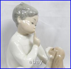 Lot of 2 Lladro Figurines #4522 Boy with Dog 1970, NAO 0278 Playing with the Dog