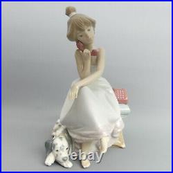 Lovely Lladro Fine Porcelain Figurine Chit Chat With Dalmatian Dog 5466