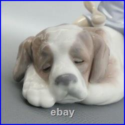 Lovely Lladro Fine Porcelain Figurine Contented Companion Girl & Her Dog #6229