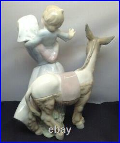 Lovey Very Rare Lladro Lady With Donkey and Child Porcelain Figurine SU1039