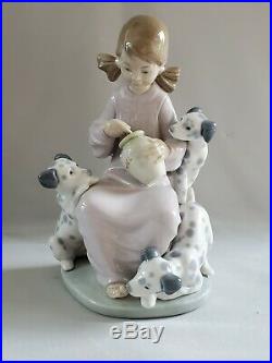 MINT Lladro Honey Lickers Girl with Dalmatian Dogs Puppies 1248 Figurine Gift