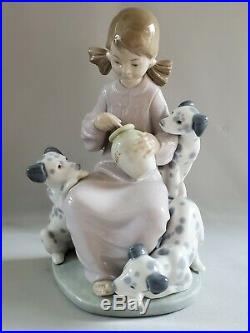 MINT Lladro Honey Lickers Girl with Dalmatian Dogs Puppies 1248 Figurine Gift