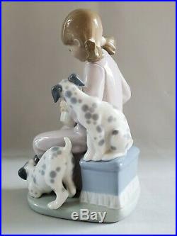 MINT Lladro Honey Lickers Girl with Dalmatian Dogs Puppies 1248 Figurine Gift