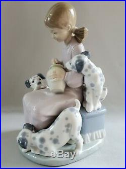 MINT Lladro Honey Lickers Girl with Dalmatian Dogs Puppies 1248 Figurine Gift