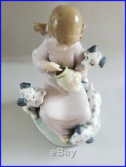 MINT Lladro Honey Lickers Girl with Dalmatian Dogs Puppies 1248 Figurine Gift