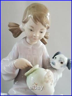 MINT Lladro Honey Lickers Girl with Dalmatian Dogs Puppies 1248 Figurine Gift