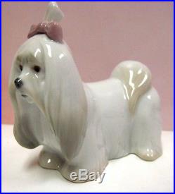Maltese Puppy Dog Animal Figurine By Lladro Porcelain 8368