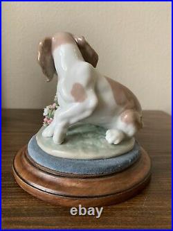 Mint! Lladro 7672 It Wasn't Me Dog Puppy Flowerpot Figurine Stand - Retired