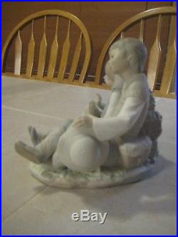 Mint Retired Lladro #1230 Friendship Figurine Boy Girl Puppy Dog Matte xmas gift