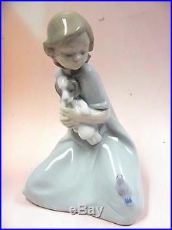 My Little Companions Girl & Puppy Dog Porcelain Figurine Nao By Lladro #1575