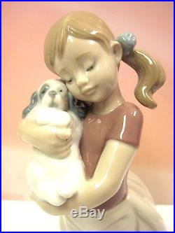 My Sweet Little Puppy Girl With Dog Figurine By Lladro #8531
