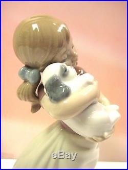 My Sweet Little Puppy Girl With Dog Figurine By Lladro #8531