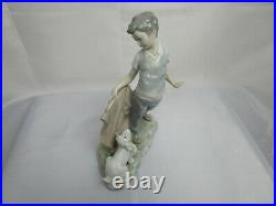 NAO Boy Fighting The Dog Retired Figurine, porcelian # 0161 MINT Lladro Rare