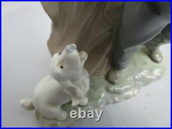 NAO Boy Fighting The Dog Retired Figurine, porcelian # 0161 MINT Lladro Rare