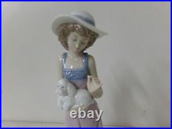 NAO By Lladro Pampered Poodle Figurine #1157 Excellent Condition Girl with Dog