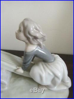 NAO By Lladro Spain Porcelain Figurine 4867 Seesaw Girl Boy Dog