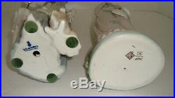 NAO LLADRO PORCELAIN FIGURE GIRL WITH FAN HAT HTF & Woman Dog Umbrella Lot of 2