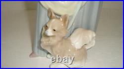 NAO LLADRO PORCELAIN FIGURE GIRL WITH FAN HAT HTF & Woman Dog Umbrella Lot of 2