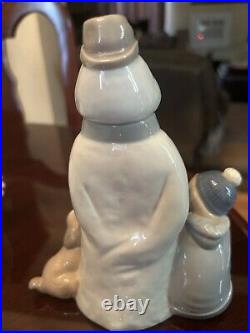 NAO Lladro 1438 Winter Games snowman with child & puppy dog Vintage