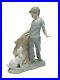 NAO by LLADRO 0161 FIGHTING THE DOG GLOSSY FIGURINE 9.5 H