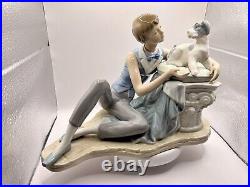 NAO by LLADRO BOY & DOG LARGE PORCELAIN FIGURINE Early 1977 Retired Model Large