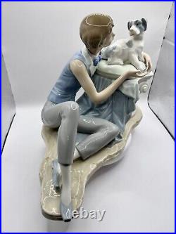 NAO by LLADRO BOY & DOG LARGE PORCELAIN FIGURINE Early 1977 Retired Model Large