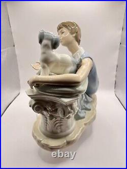 NAO by LLADRO BOY & DOG LARGE PORCELAIN FIGURINE Early 1977 Retired Model Large