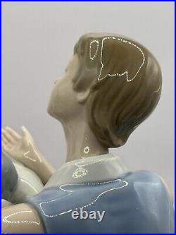 NAO by LLADRO BOY & DOG LARGE PORCELAIN FIGURINE Early 1977 Retired Model Large