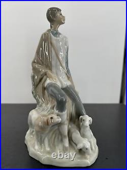 NAO by Lladro 10.5 Shepherd Boy with Dog & Lambs Figure Made in Spain