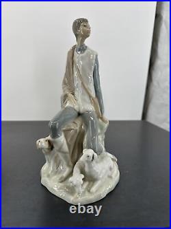 NAO by Lladro 10.5 Shepherd Boy with Dog & Lambs Figure Made in Spain