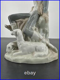 NAO by Lladro 10.5 Shepherd Boy with Dog & Lambs Figure Made in Spain