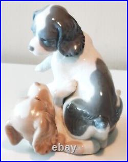 NAO by Lladro Two Dogs Playing Figurine. Moving