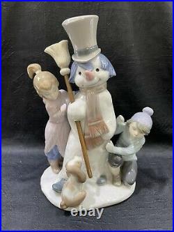 NEW IN BOX Lladro 5713 The Snowman with Boy Girl & Dog Porcelain Figurine