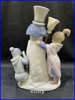 NEW IN BOX Lladro 5713 The Snowman with Boy Girl & Dog Porcelain Figurine