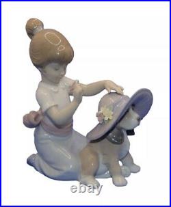 NEW IN BOX Lladro An Elegant Touch #6862 Girl and Dog Wearing a Hat
