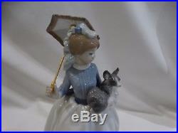 Nao By Lladro Girl Holding Dog And Umbrella Figurine