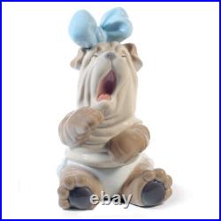 Nao By Lladro Rise & Shine #1729 Brand New In Box Dog Yawning Cute Porcelain F/s