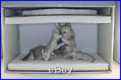 New LLadro German Shepherd Dog & 2 Puppies # 6454 Retired in 2001 with Box Mint