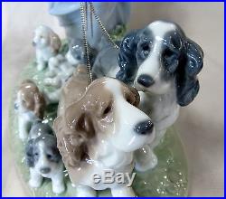 New Lladro #6784 Puppy Parade Bnib Girl Dog Flower Large Save $200 Free Shipping