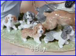 New Lladro #6784 Puppy Parade Bnib Girl Dog Flower Large Save $200 Free Shipping
