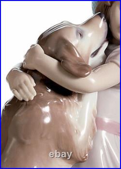 New Lladro A Warm Welcome Figurine #6903 Brand Nib Girl Hugging Dog Save$$ F/sh