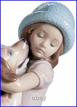 New Lladro A Warm Welcome Figurine #6903 Brand Nib Girl Hugging Dog Save$$ F/sh